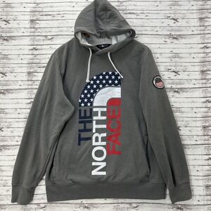 The North Face Team USA Olympic American Flag Stars & Stripes Pullover Hoodie L